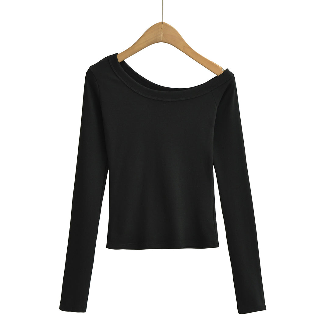 Dame Langærmet T-shirt med elegant Off-Shoulder Design Stilla