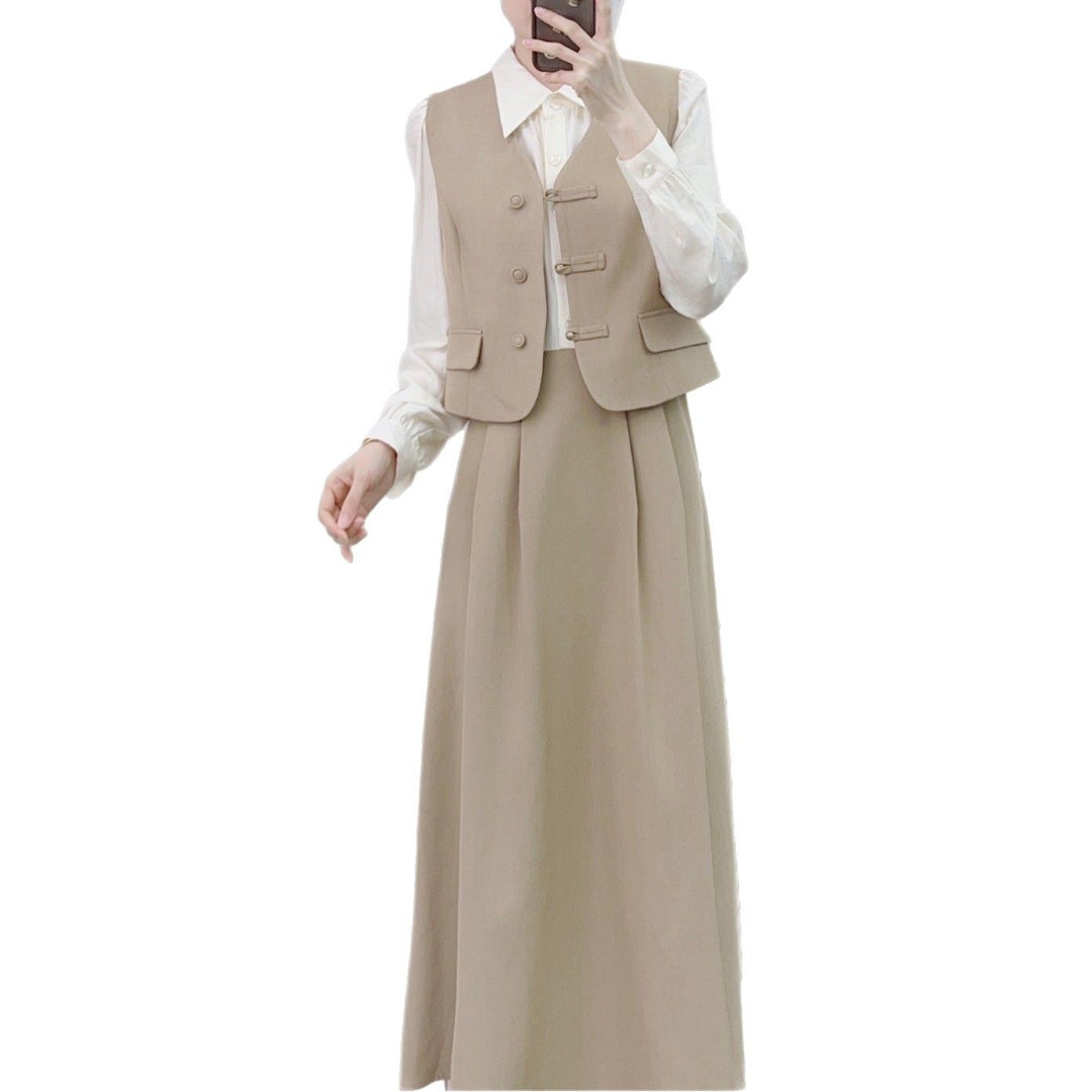 Dame elegant vest-nederdel kombination Stilla
