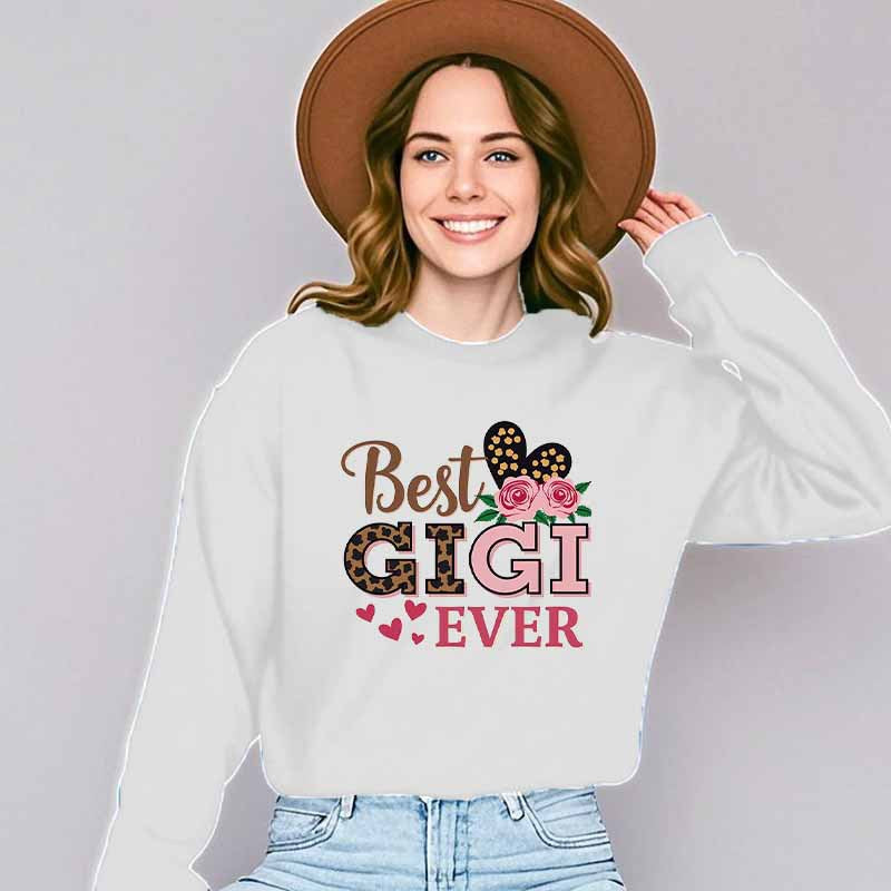 Dame sweatshirt med kreativ Gigi motiv Stilla