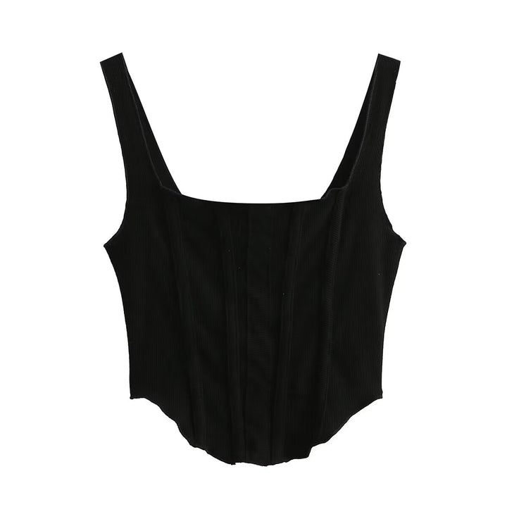 Dame Crop-Top med kunstpelskrave og tætsiddende snit Stilla