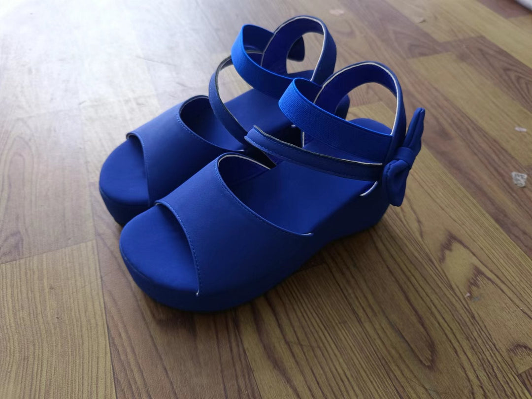 Dame Wedge-sandaler med elegant bueapplikation og skridsikker sål Skovae