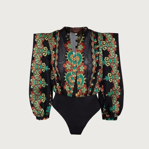 Dame To-delt Outfit med kort top og floral Maxiskørt Skovae