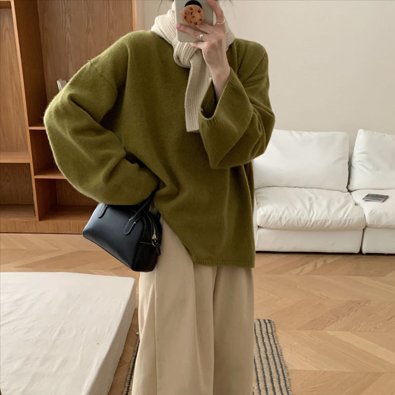 Kvinders oversized strikket sweater med bred skæring og fint materiale Stilla