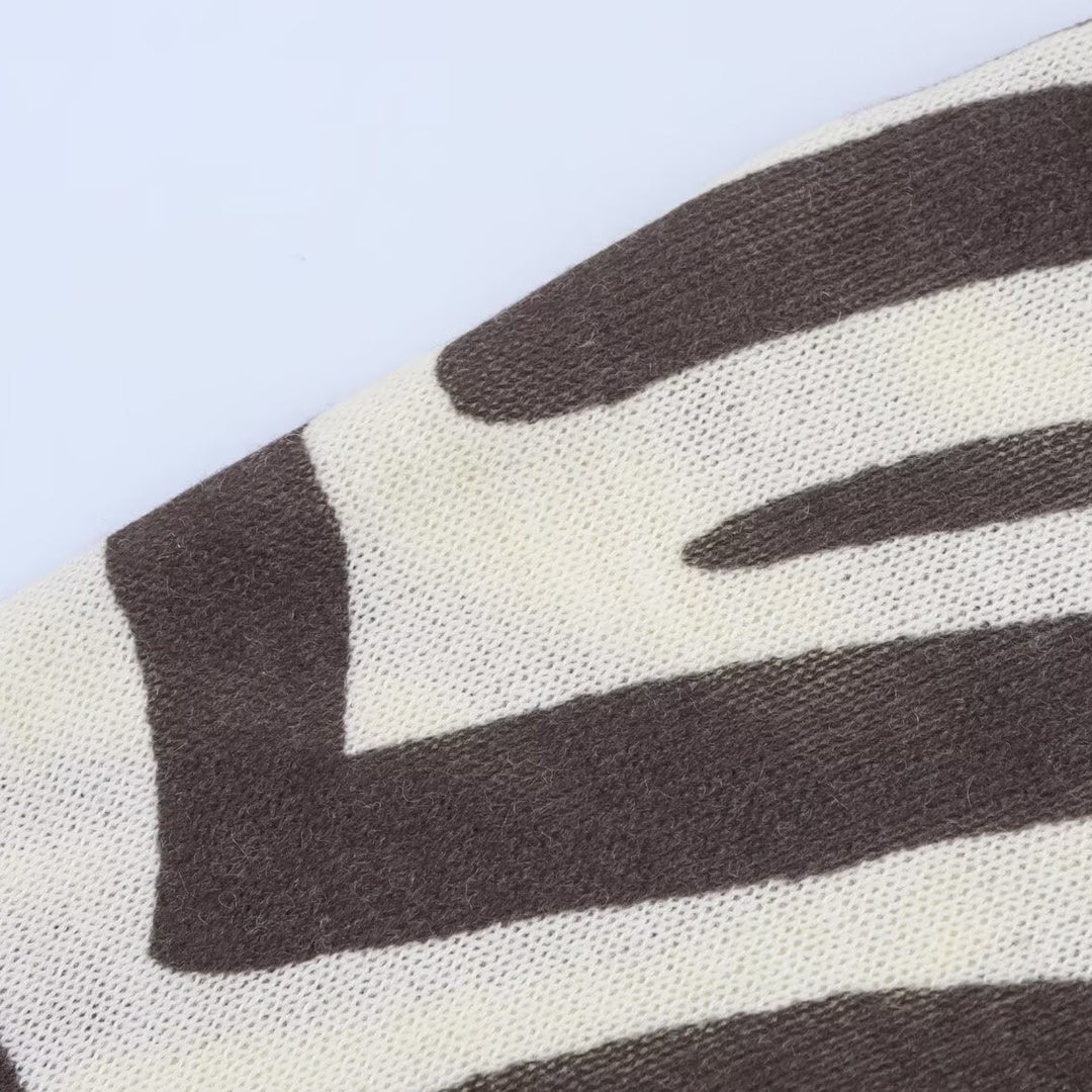 Dame trendy sweater med zebramønster Stilla