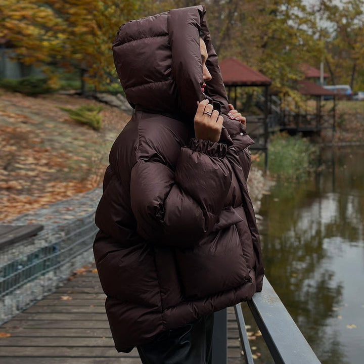 Kvinders quilted vinterjakke med oversize hætte Stilla