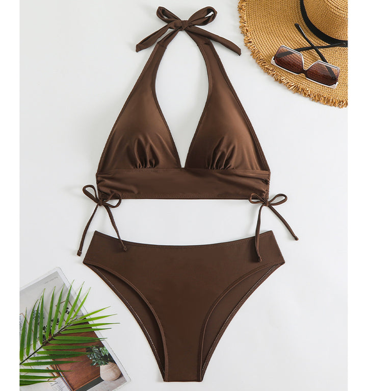 Dame Triangel-Bikini med glitrende glimmerstof og justerbare bindebånd Stilla