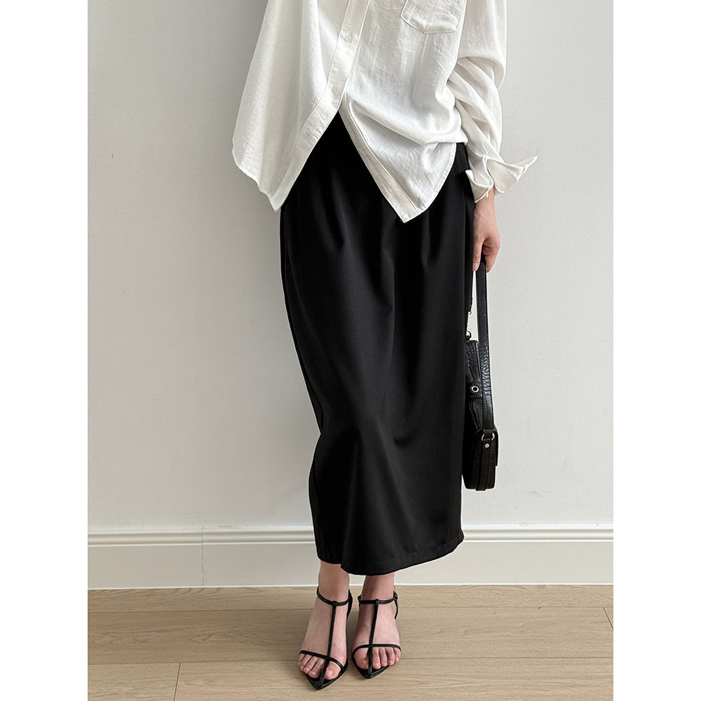 Dame moderne blyantskørt med elegante folder Stilla