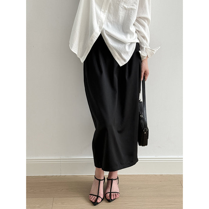 Dame moderne blyantskørt med elegante folder Stilla