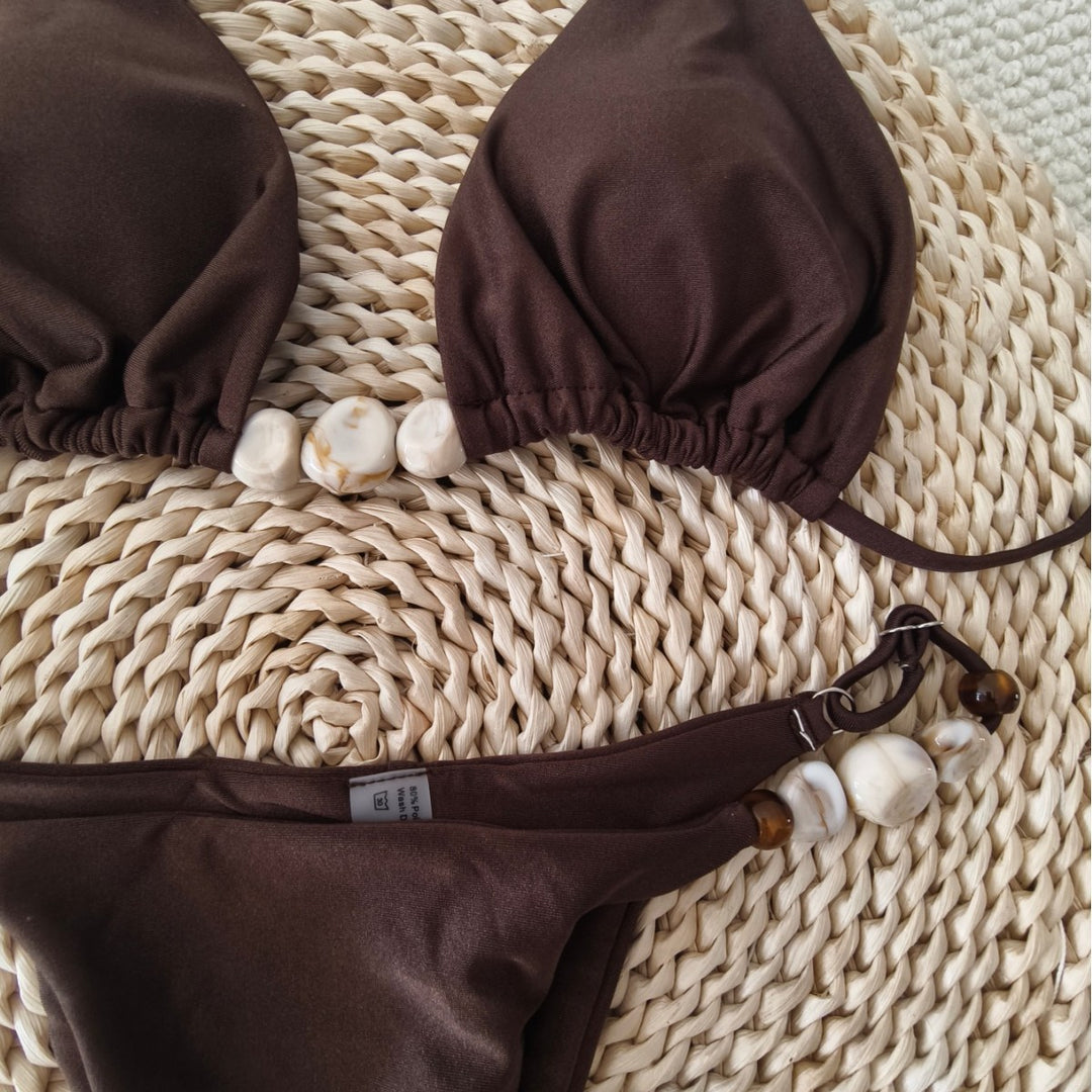 Damer Triangel-Bikini med sofistikeret knude-detalje og justerbare stropper Skovae