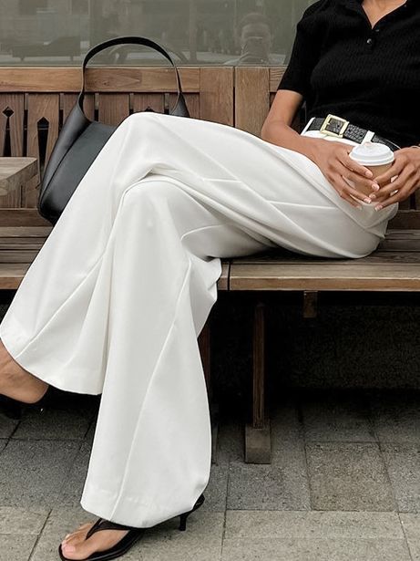 Dame Bredskåret Chino-bukser med høj talje og elegante plisseringer Stilla