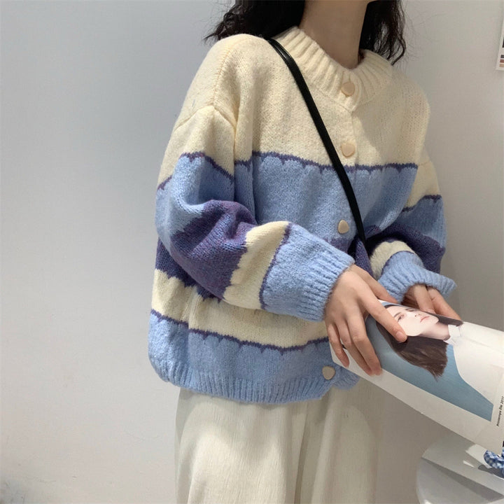 Kvinders fashionable strikket cardigan med mønsterdesign Stilla