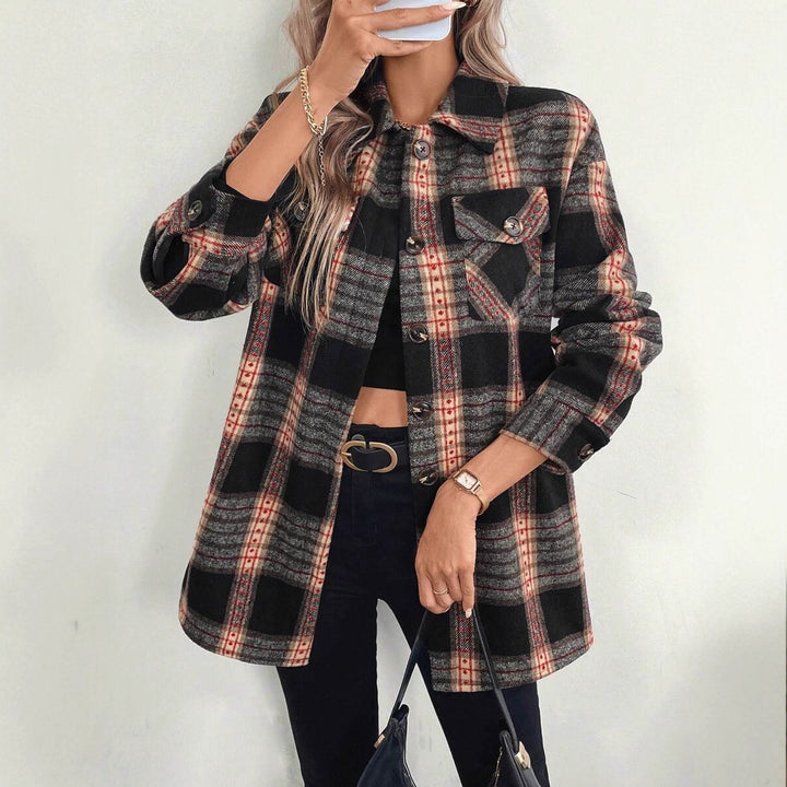 Dame ternet overshirt lavet af blødt flannel stof Stilla