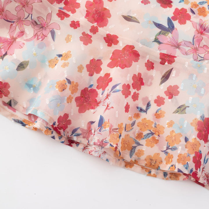 Dame spaghetti strop kjole med floral mønster og elegant snit Stilla
