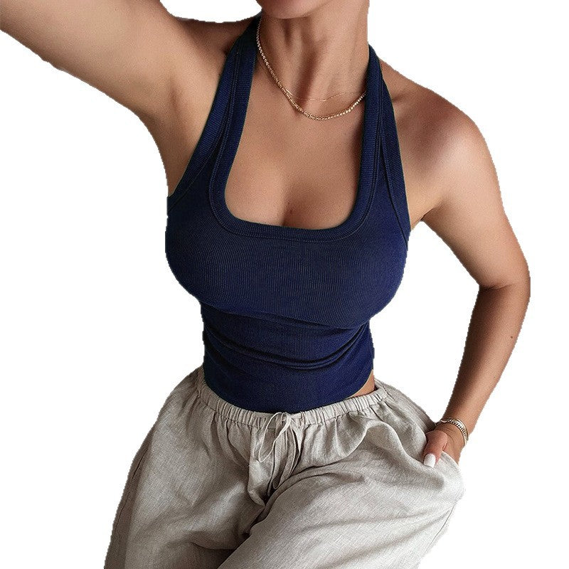 Damer Sporty Tanktop med rygfri design Skovae