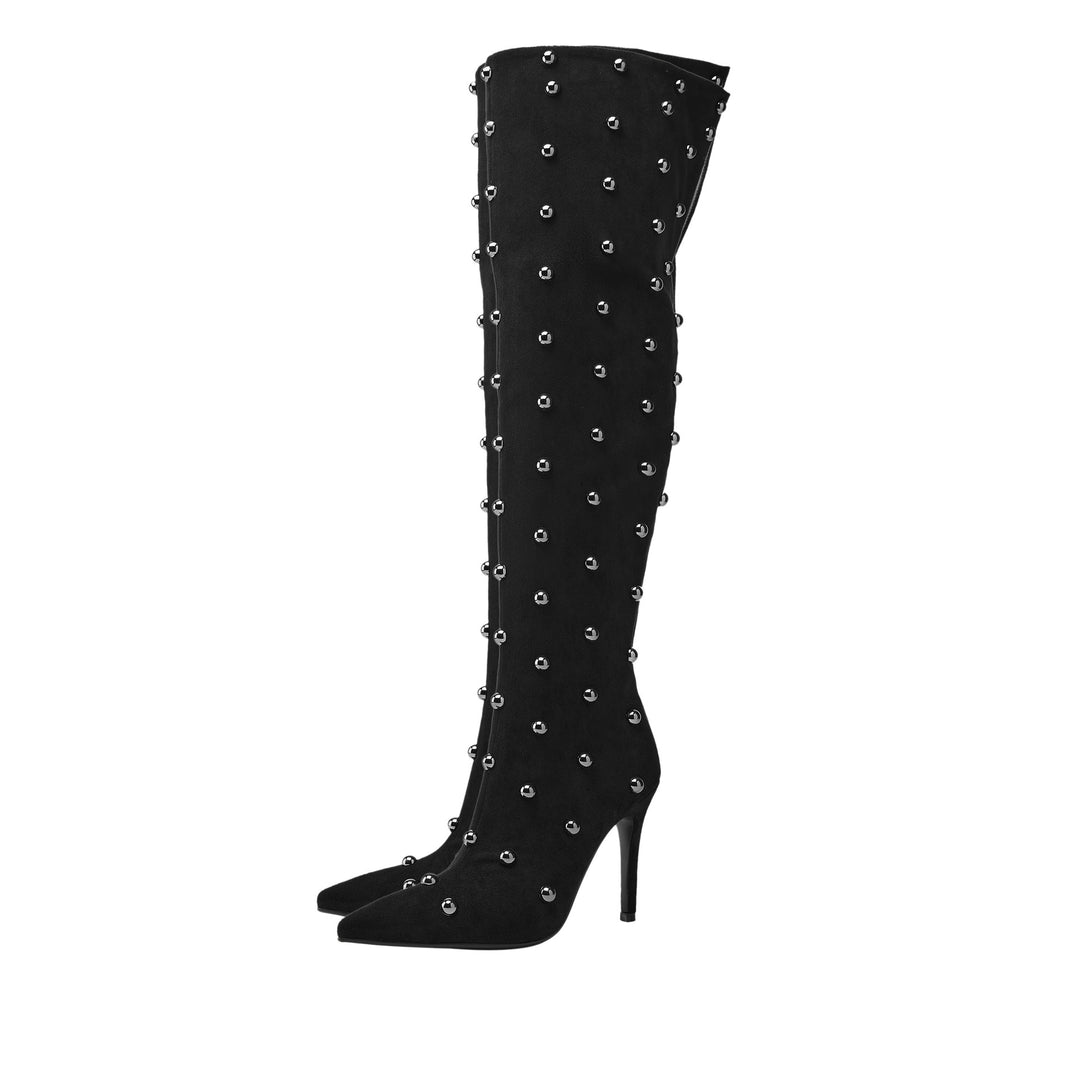 Dame Overknee Stiletto Støvler med dekoreret detalje Stilla