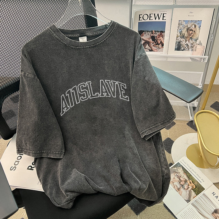 Dame Oversized T-Shirt med kunstnerisk print og afslappet pasform Stilla