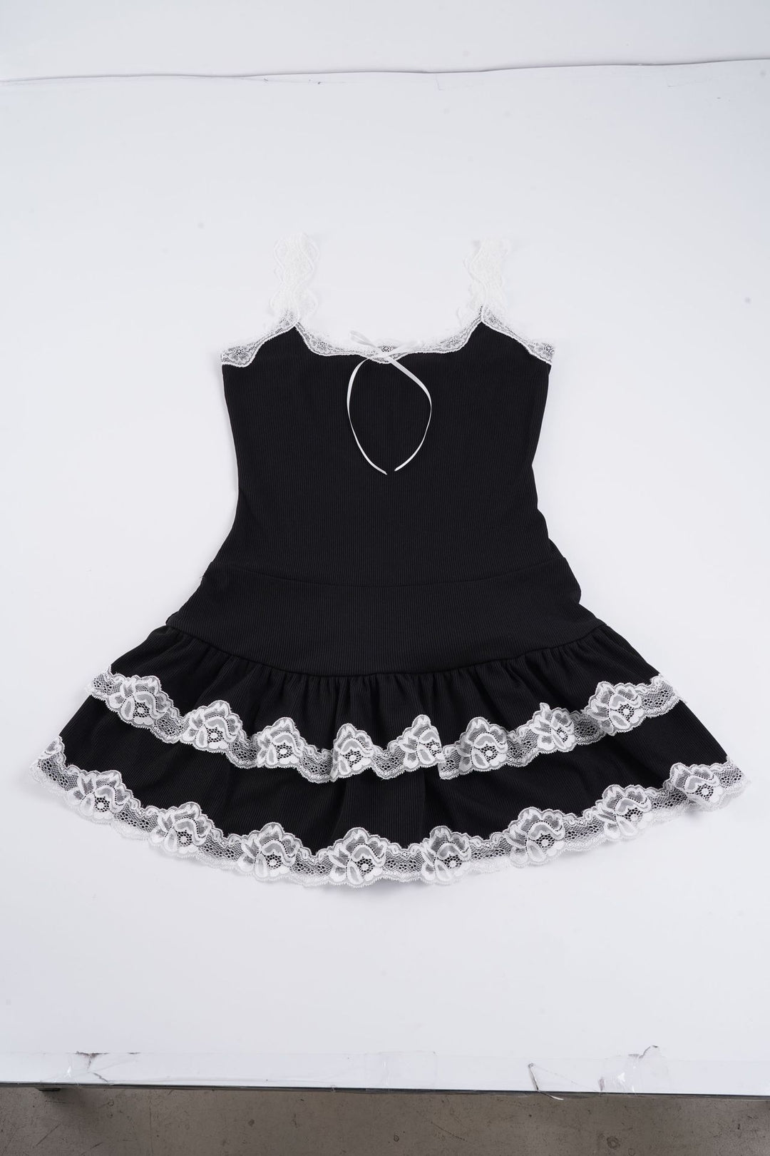 Damer Legende Babydoll-kjole med blondekant og justerbare stropper Skovae