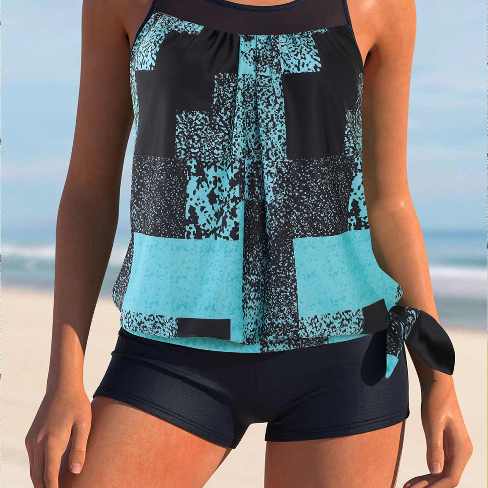 Dame Sporty Tankini-sæt med figurskæmmende snit Stilla