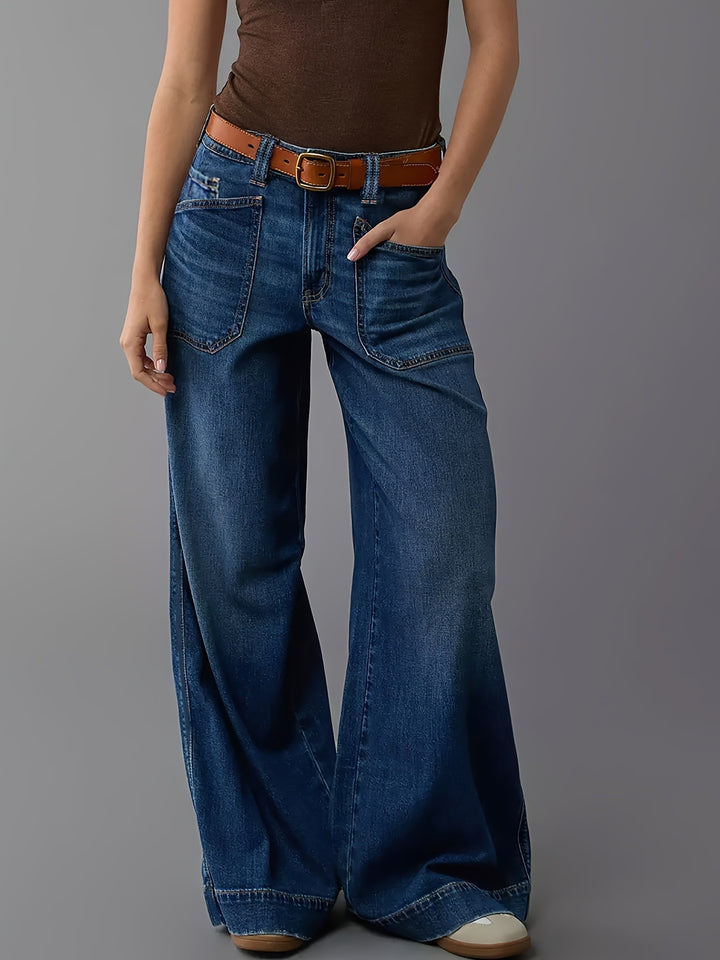 Dame brede jeans med høj talje Stilla