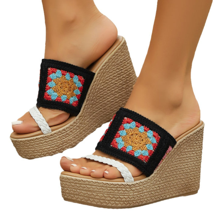 Dames kile-sandaler med blomster broderi og ergonomisk sål Stilla