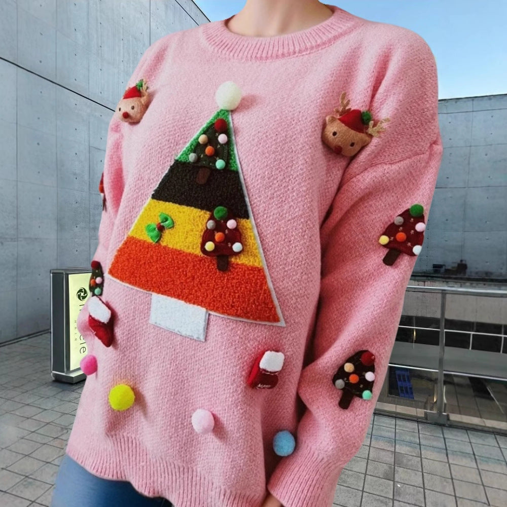 Dame julesweater med legendariske applikationer og høj komfort Stilla