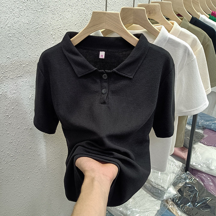 Femme Classic Polo-Shirt med struktureret stof Stilla