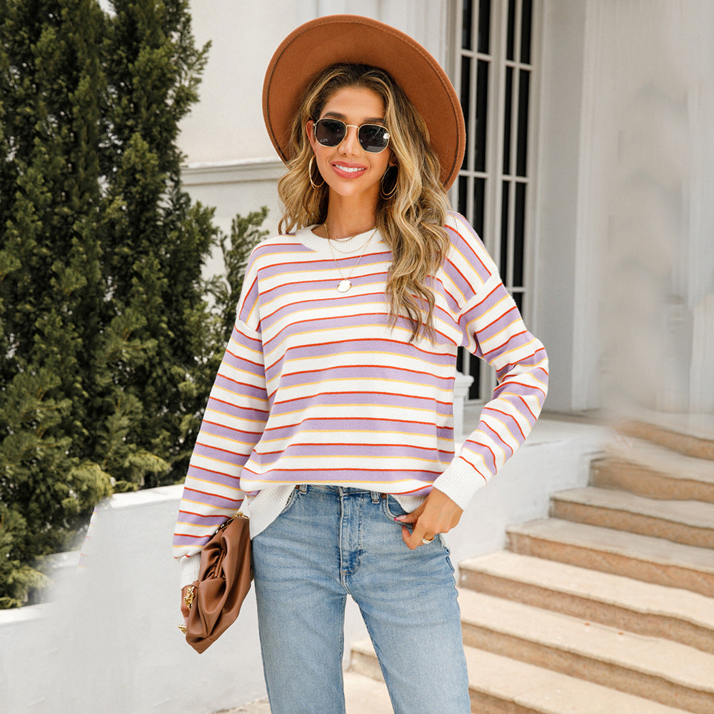 Kvinders afslappede stribede sweater Stilla