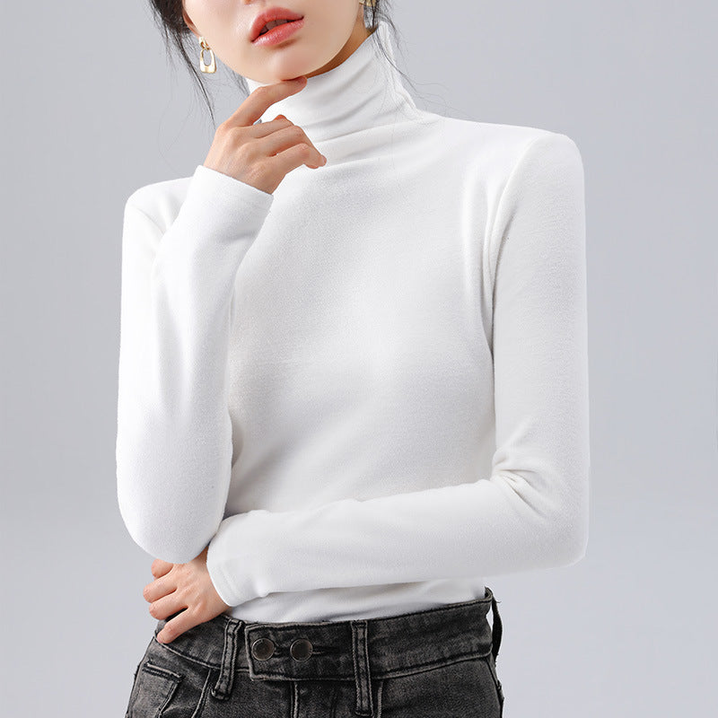 Dame Turtleneck-top med blødt strækstof og figursyet snit Stilla