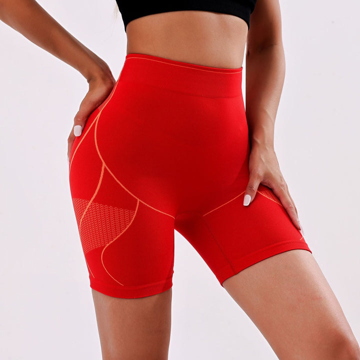 Stilla | Tørrende Løb Sports Shorts Kinesisk Rød Høj Talje Hofteforhøjende Yoga Bukser