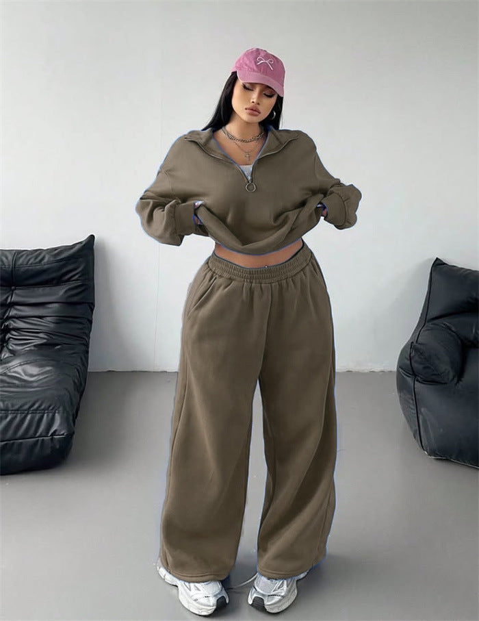 Kvinders sporty hættetrøje og sweatpants sæt Skovae
