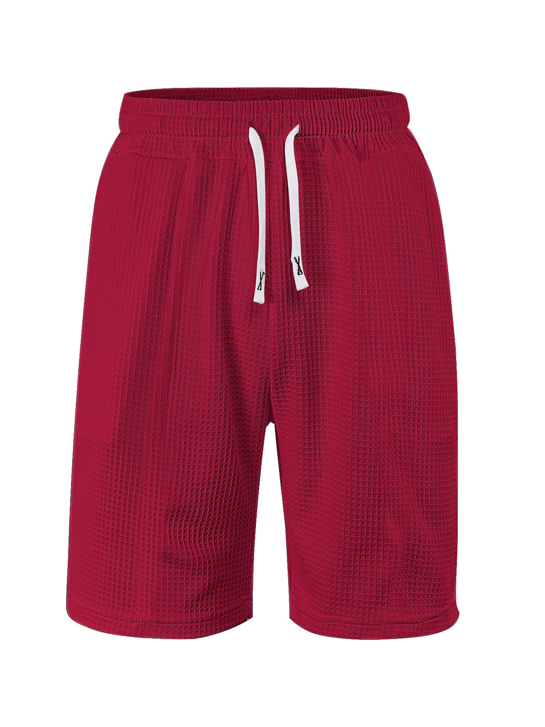 Herrer nan åndbare vaffel-pyjama-shorts med elastisk komfortbånd, snøring og sidelommer Skovae