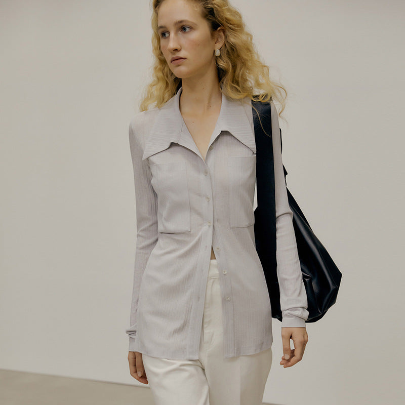 Dame Elegant Skjorte med struktureret Design Stilla