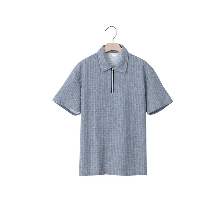 Herrer polo t-shirt med lynlås og struktureret design Stilla