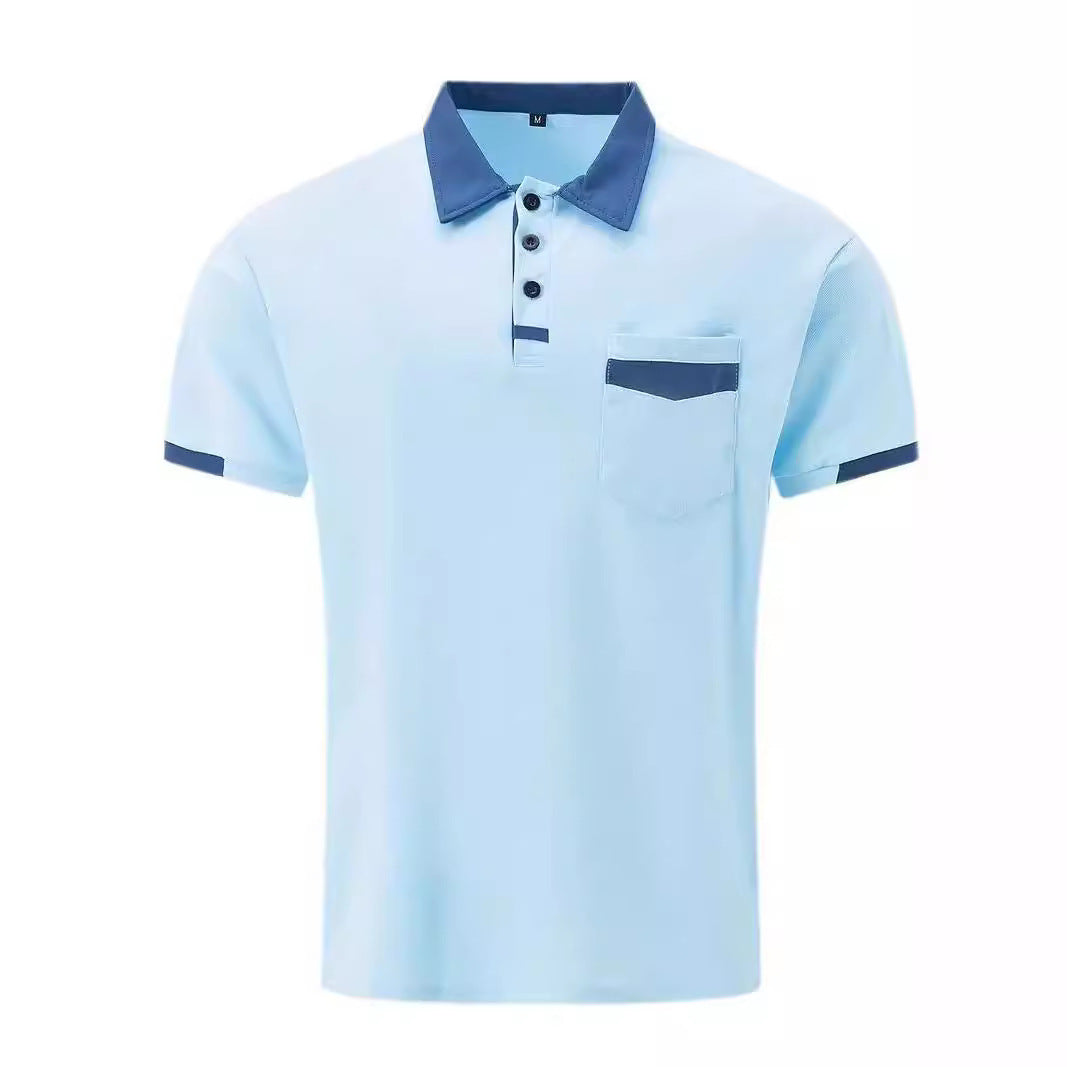 Herrer Poloshirt med moderne kontrastkrave og praktisk brystlomme Stilla