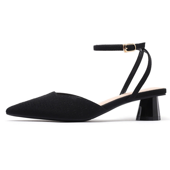 Dame Chic Spids-Tå Slingback-Pumps med transparent blokhælk Stilla