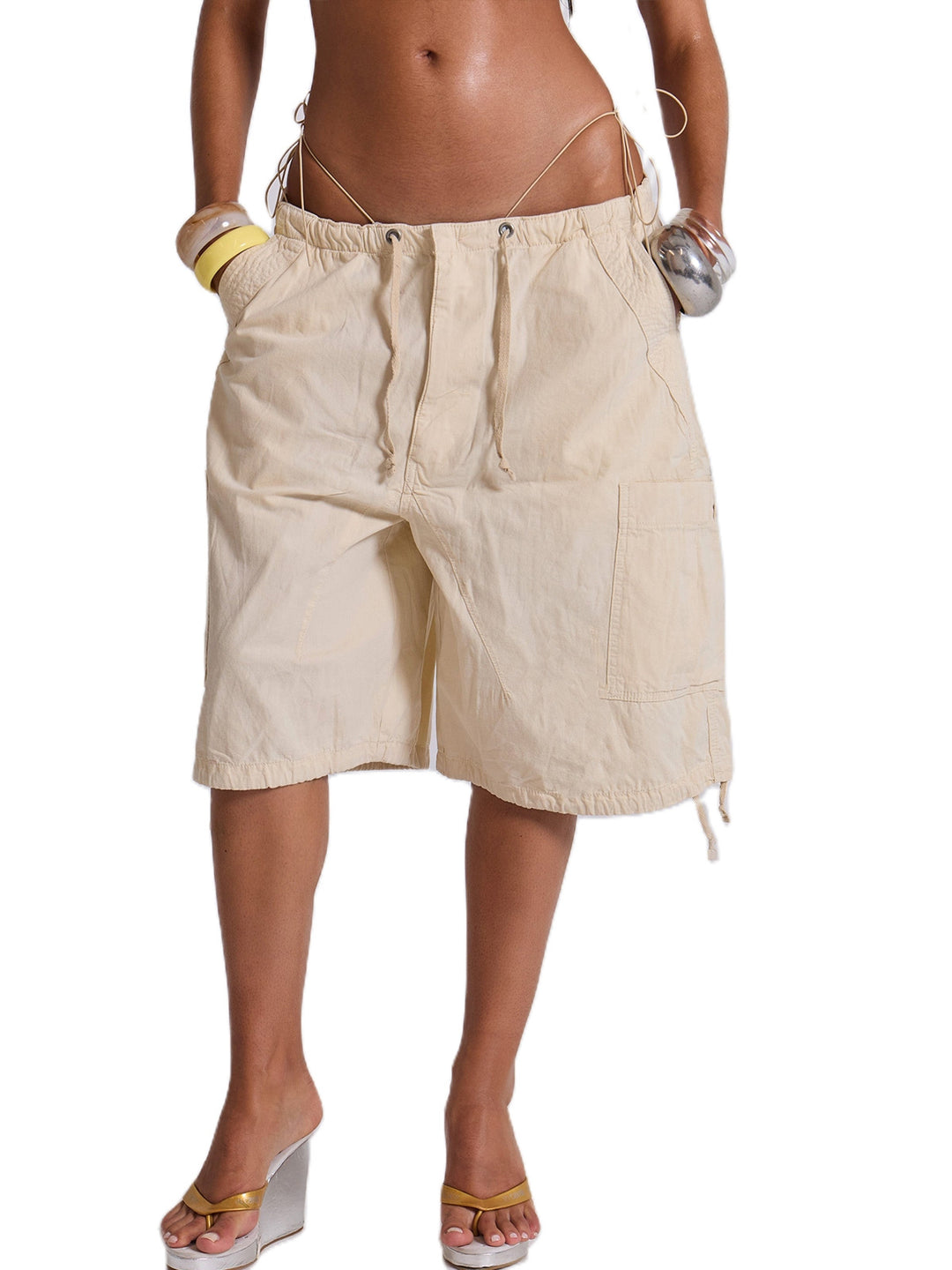 Dame afslappede korte Cargo-shorts med justerbar talje og praktiske lommer Skovae