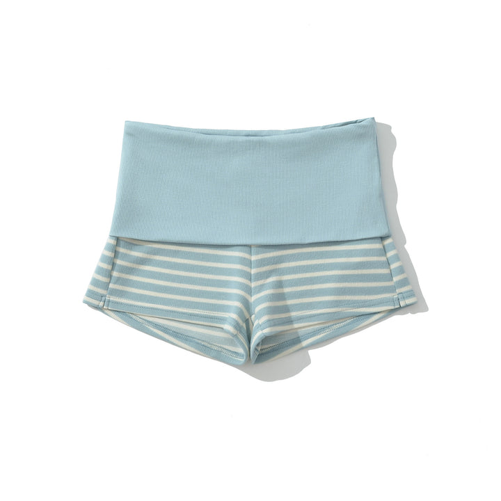 Dame Sportlige Shorts med høj talje og stribet design Stilla