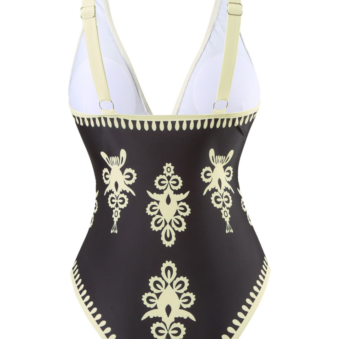 Dame one-piece badedragt med elegant indpakningsskørt Skovae