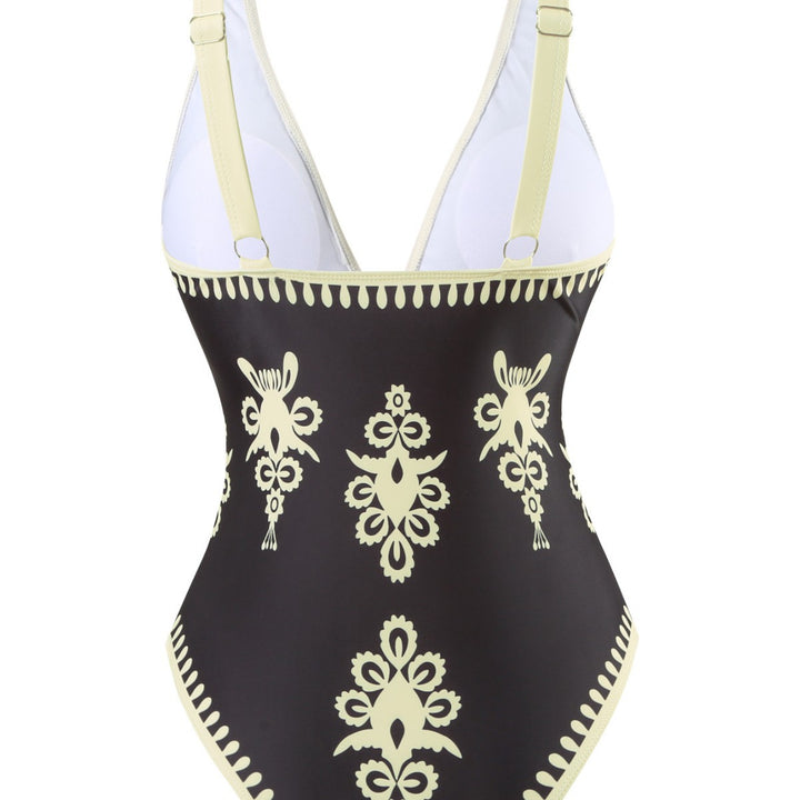 Dame one-piece badedragt med elegant indpakningsskørt Skovae
