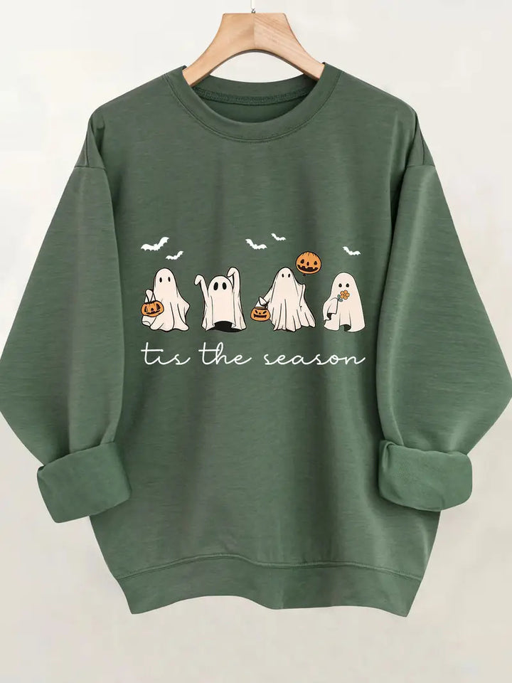 Kvinders sweatshirt med muntert Halloween-motiv og afslappet snit Stilla