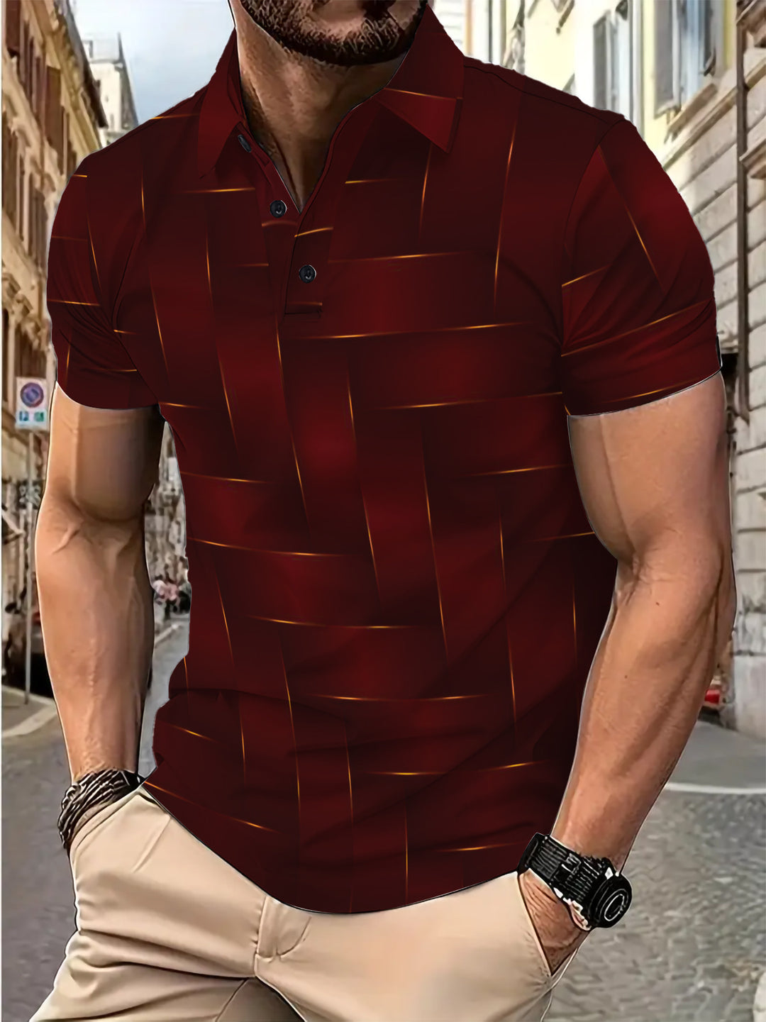 Herrer polo skjorte med moderne vævstruktur-design og åndbare egenskaber Stilla