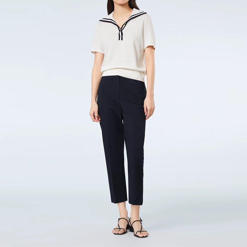 Dame polo shirt med maritim krave og smart knapdetalje Stilla