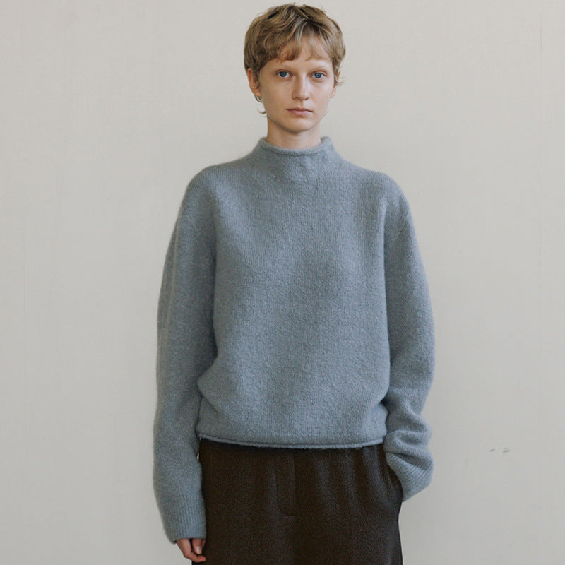 Dame hyggelig sweater med høj krave og ærmeløs snit Stilla