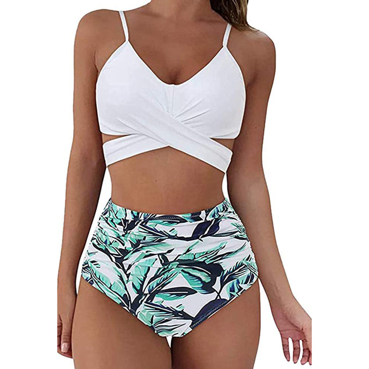 Dame Crop-Top bikini sæt med flettet design Skovae