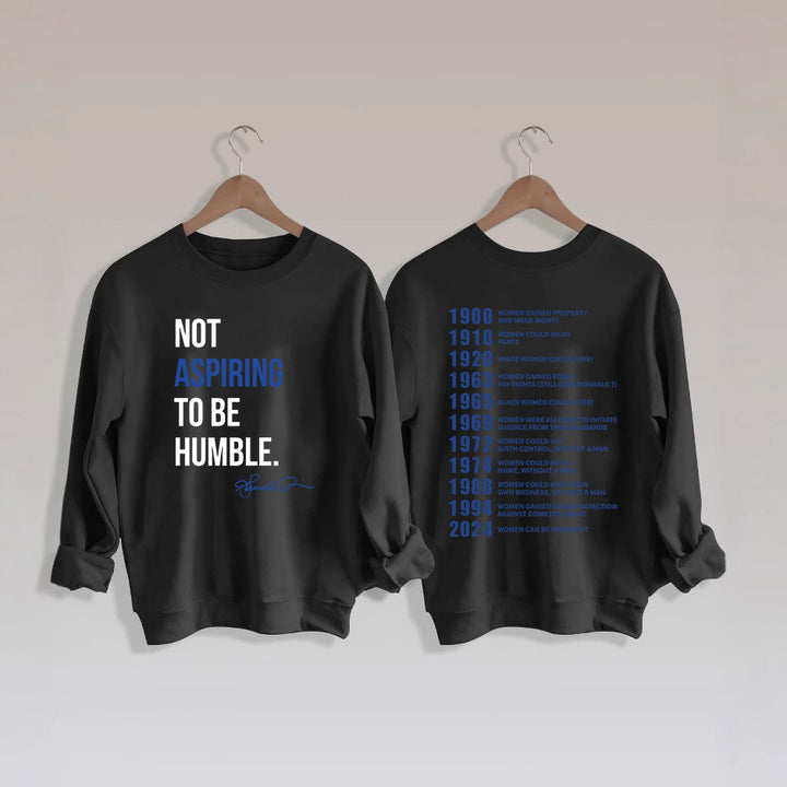 Kvinders sweatshirts med inspirerende tekst og historisk motiv Stilla