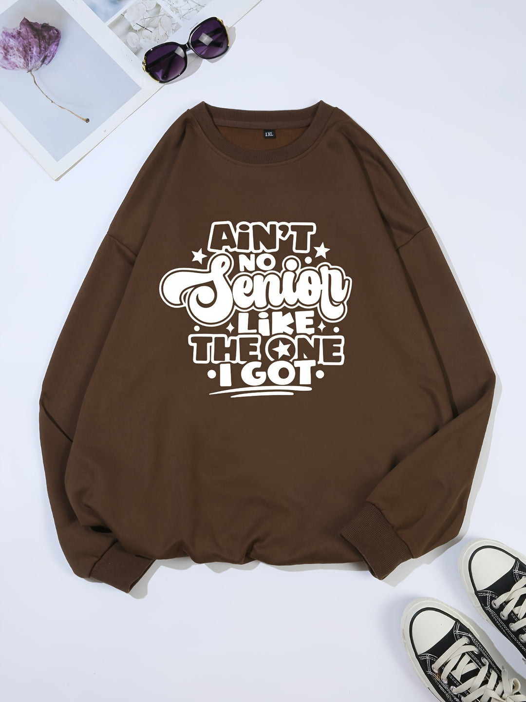 Kvinders sweatshirts med afslappet slogan-design Stilla