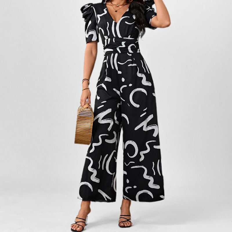 Kvinder Elegant Jumpsuit med Stilfuldt Grafisk Mønster Stilla