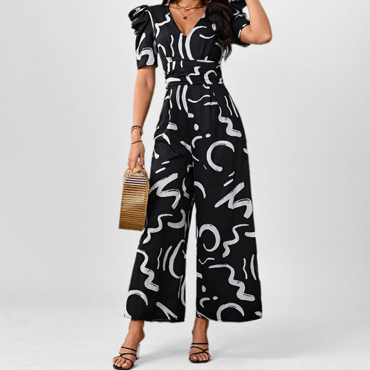 Kvinder Elegant Jumpsuit med Stilfuldt Grafisk Mønster Stilla