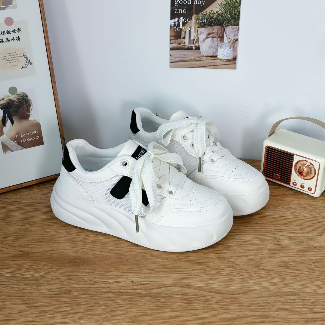 Dame Komfortable Plateau-Sneakers med åndbart mesh-overflade og slidstærkt sålprofil Stilla