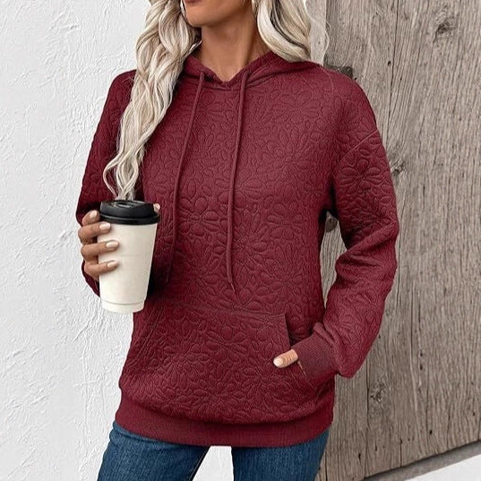 Dames fashion sweatshirt med tekstureret blomsterdesign Stilla